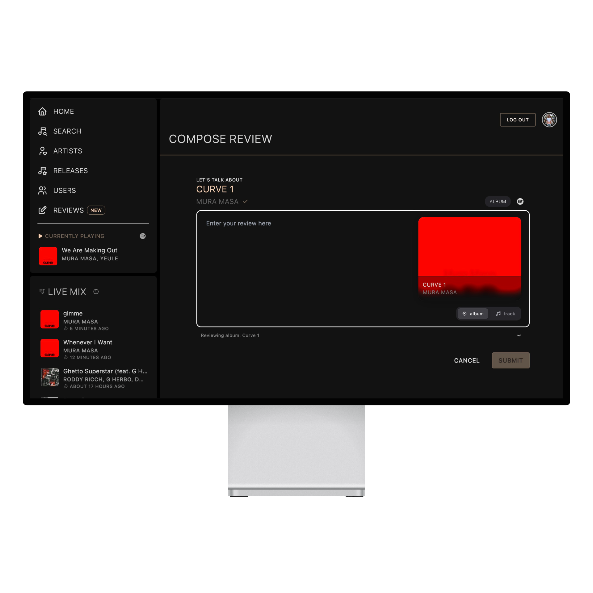 scilent music beta review mockup