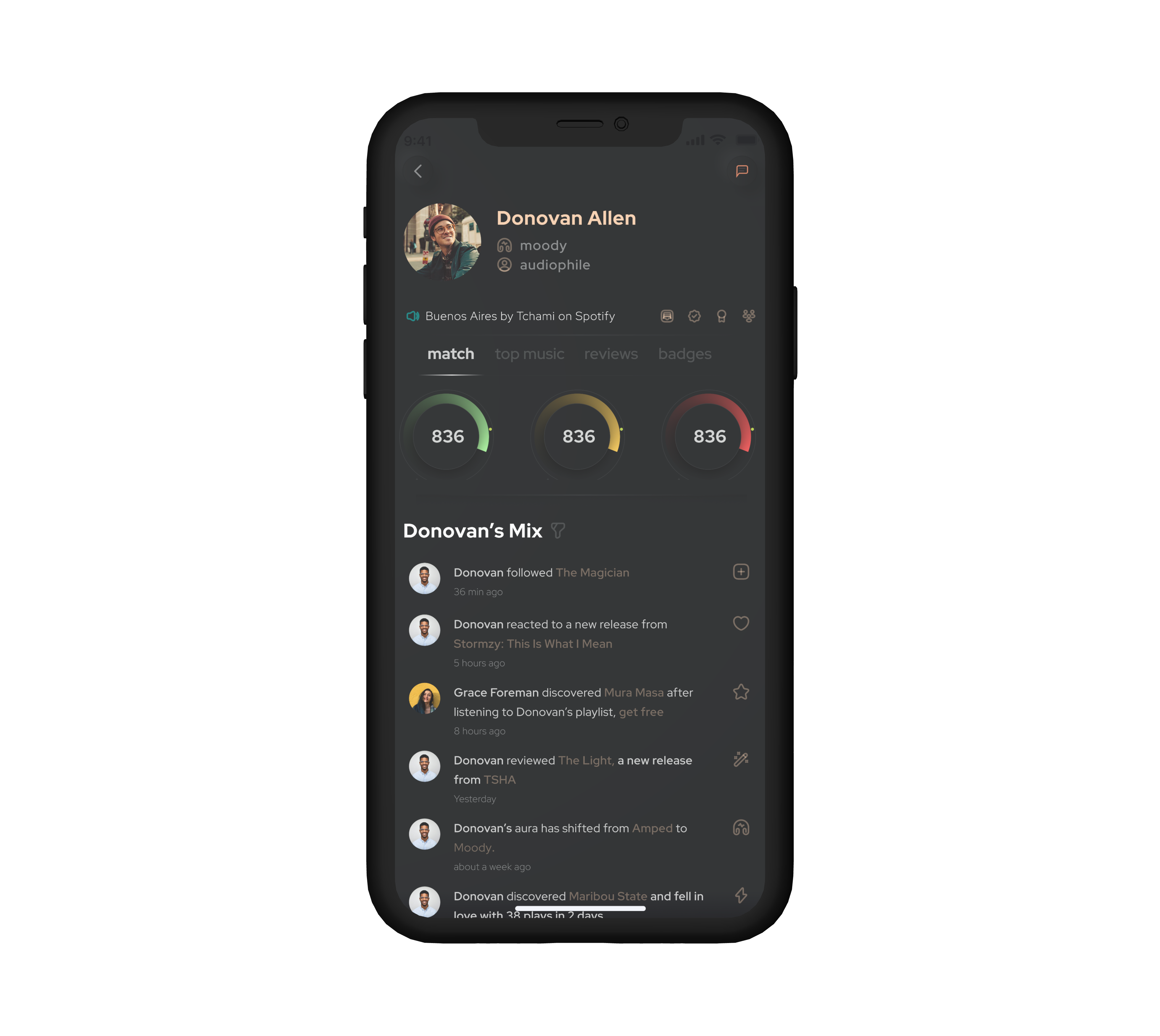 scilent music profile mockup