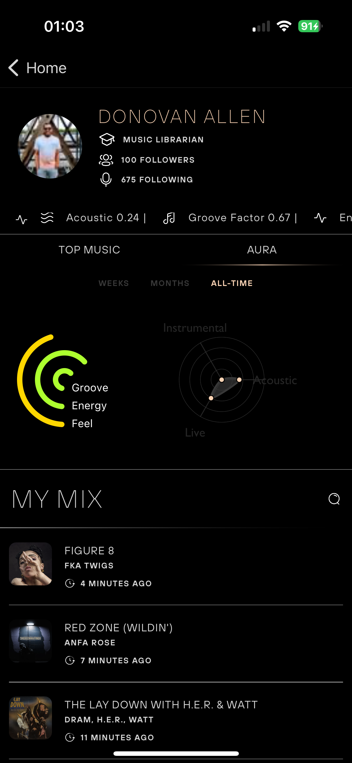 scilent music profile prototype